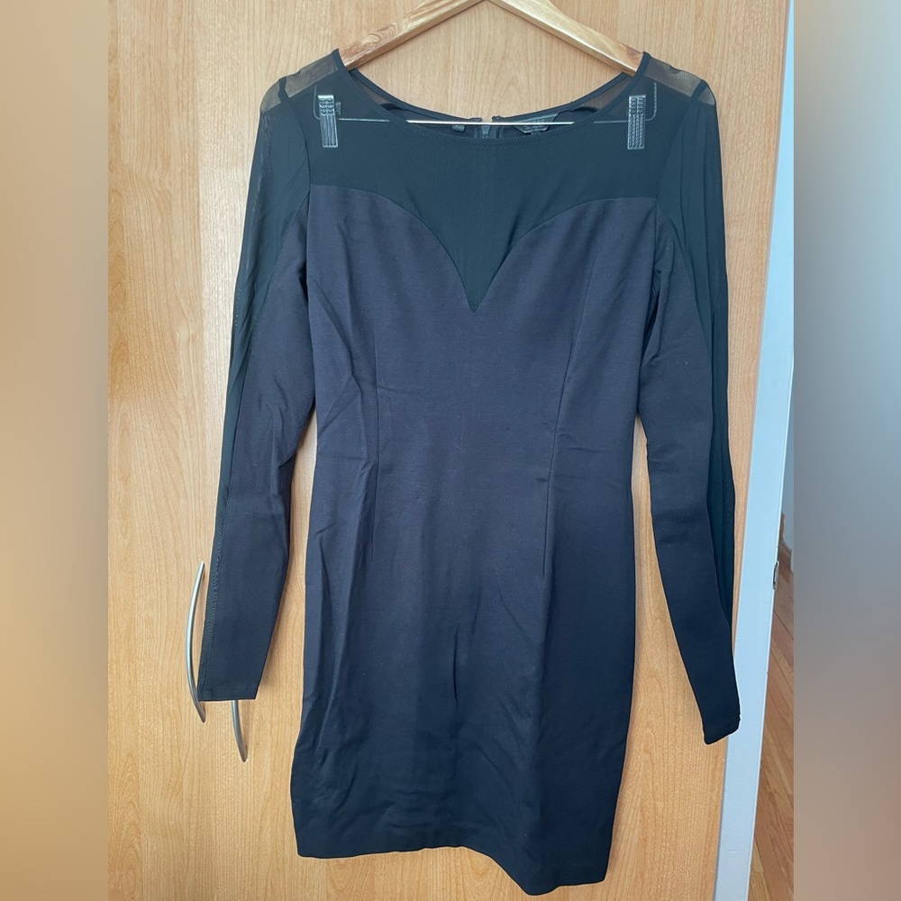 Vintage Guess Black Sheer Sleeve Dress
